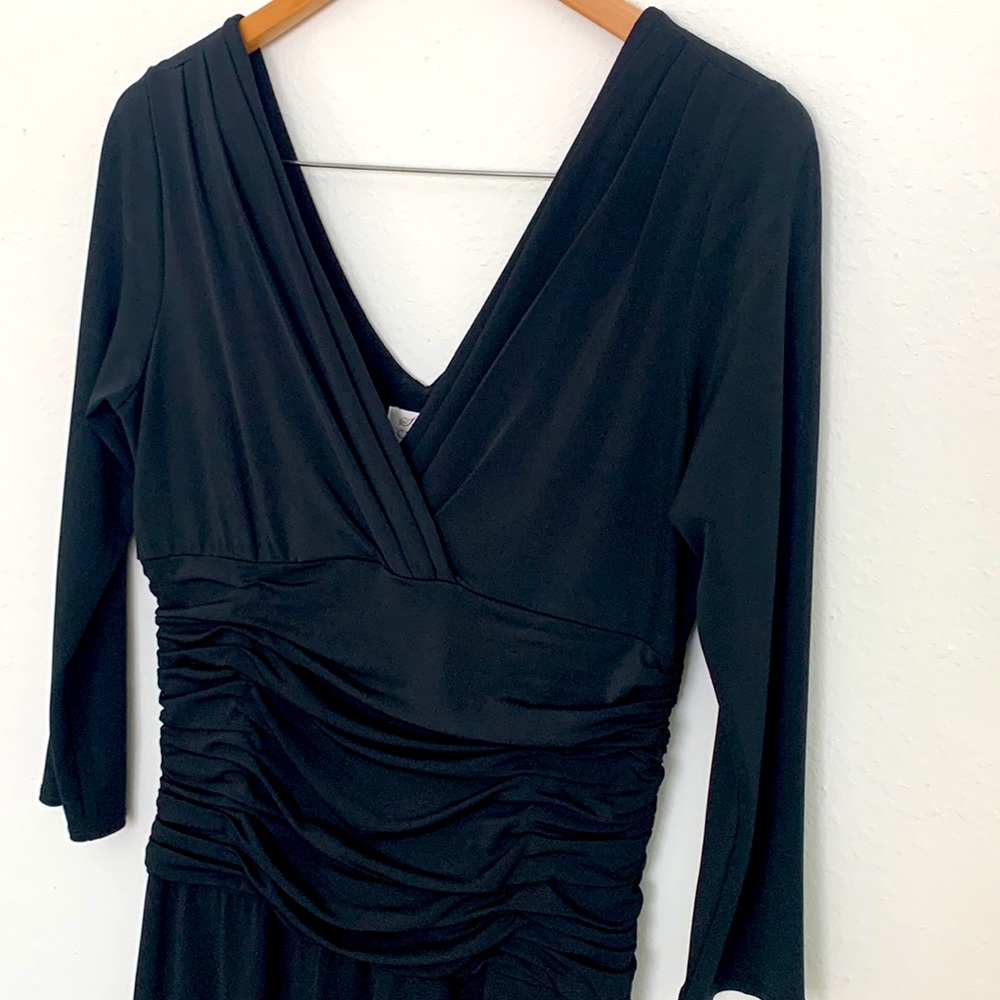 🥂 Semi-formal ruched midi dress | V front and back